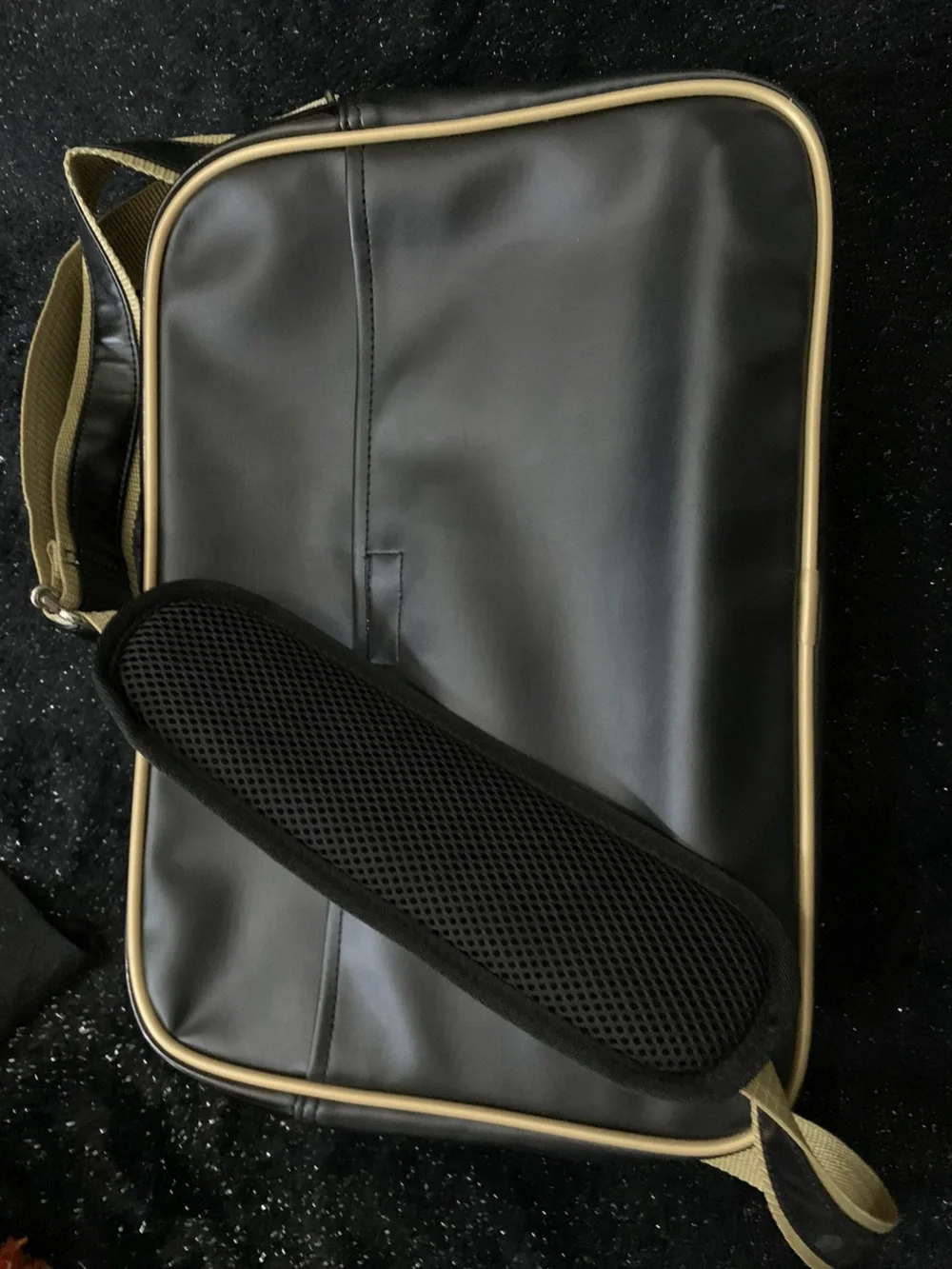 Adidas Black and Gold Logo Messenger Bag